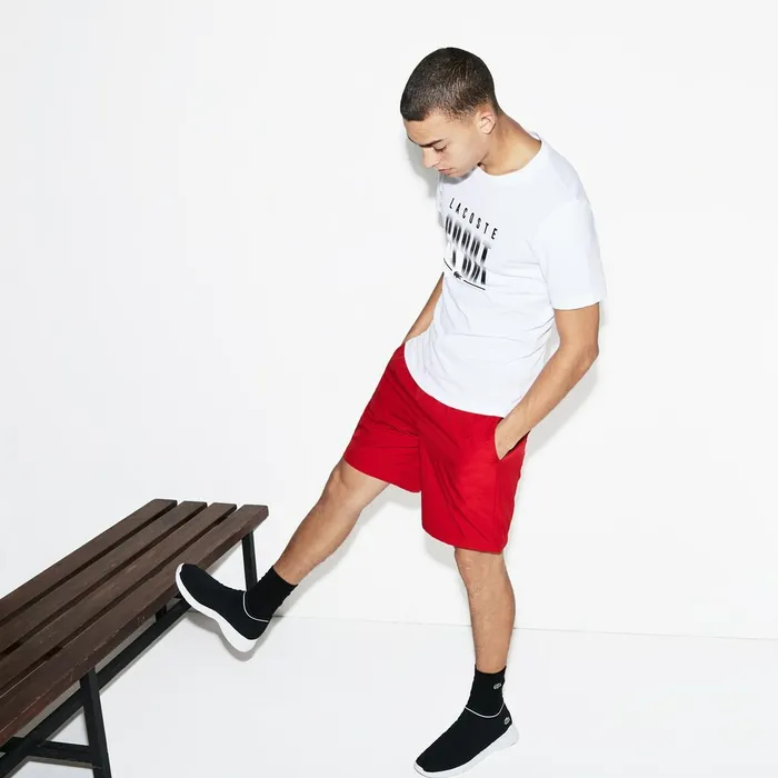 SPORT Crew Neck Jersey Tennis Tshirt WhiteBlack Mens Lacoste TShirts Gift for Friend