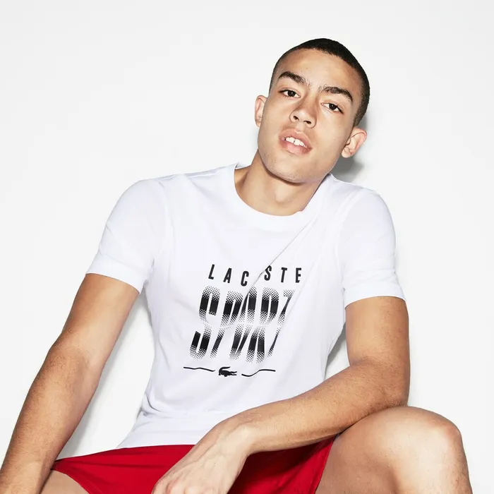 SPORT Crew Neck Jersey Tennis Tshirt WhiteBlack Mens Lacoste TShirts Gift for Friend