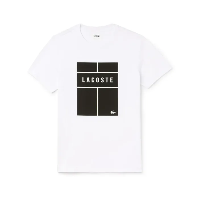 SPORT Crew Neck Lettering Jersey Tennis Tshirt WhiteBlackWhite Mens Lacoste TShirts On Sale