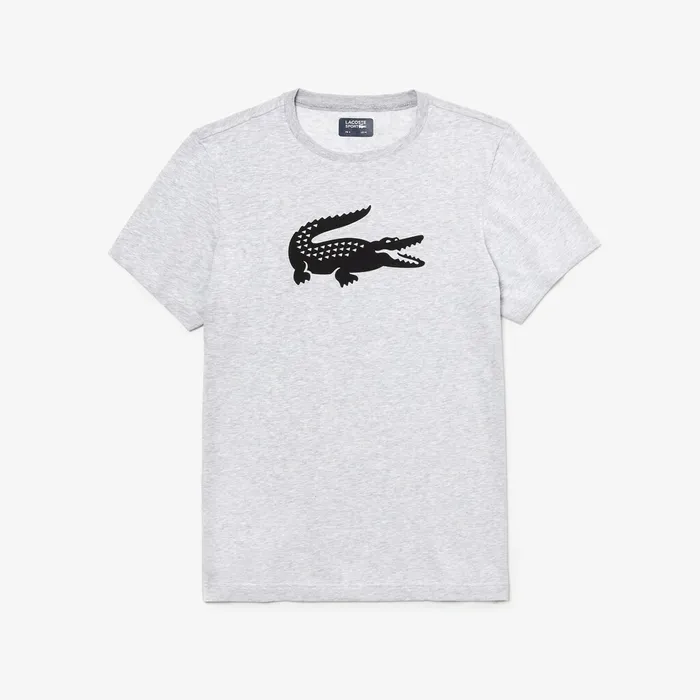 SPORT Crew Neck Ultra Dry Tshirt Grey ChineBlack Mens Lacoste TShirts Casaul