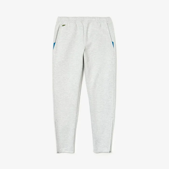 SPORT Fitted CottonBlend Sweatpants Grey ChineBlue Mens Lacoste Pants and Shorts Store