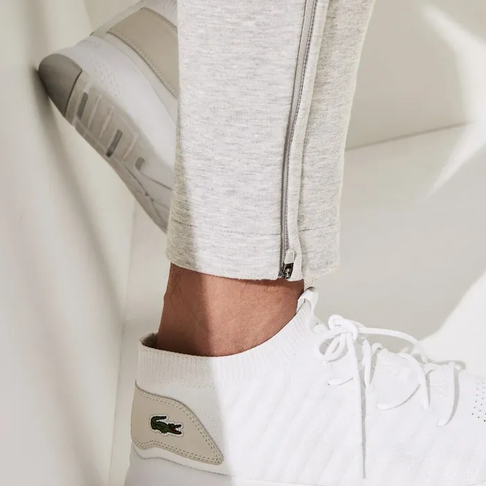 SPORT Fitted CottonBlend Sweatpants Grey ChineBlue Mens Lacoste Tracksuits Outlet Factory