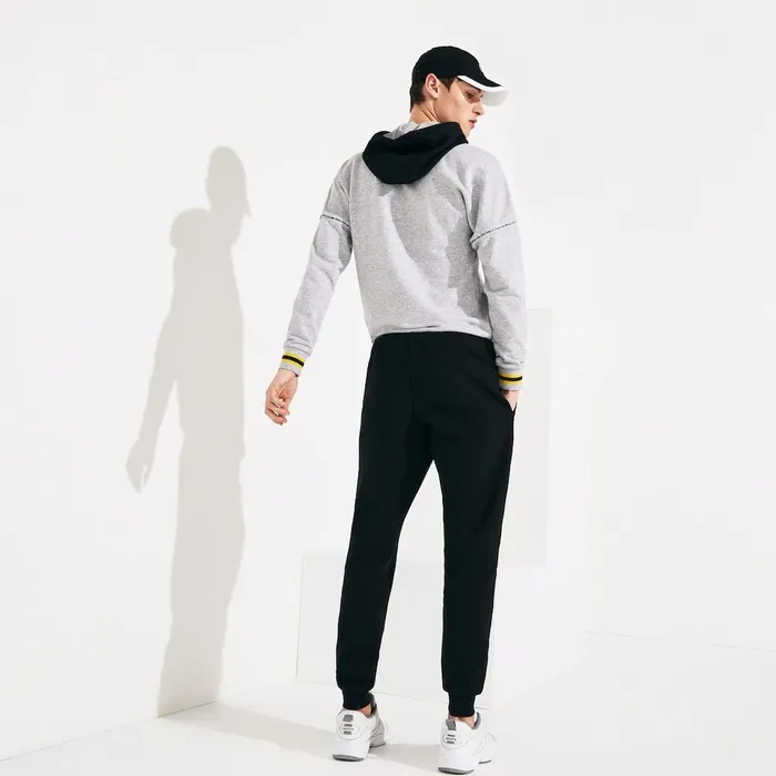 SPORT Fleece Tennis Track Pants Black Mens Lacoste Tracksuits Gift for Friend