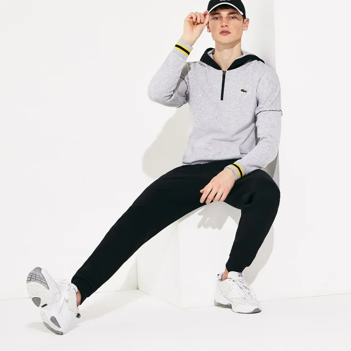 SPORT Fleece Tennis Track Pants Black Mens Lacoste Tracksuits Gift for Friend