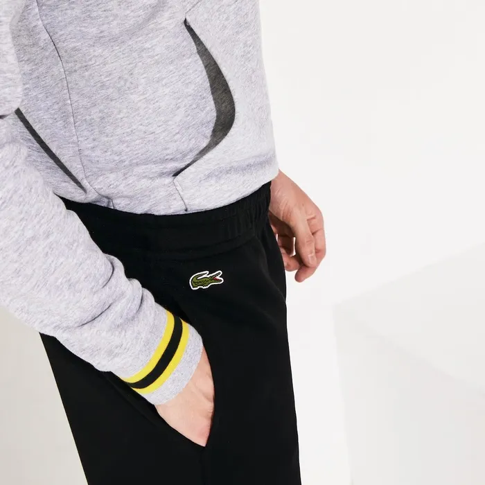SPORT Fleece Tennis Track Pants Black Mens Lacoste Tracksuits Gift for Friend