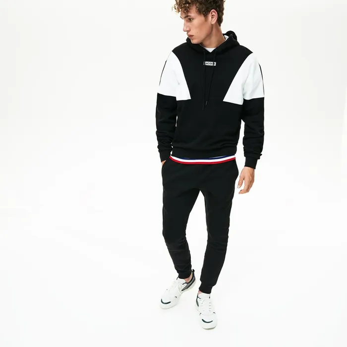 SPORT Fleece Tennis Track Pants Black Mens Lacoste Tracksuits Gift for Friend