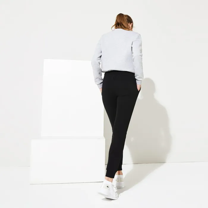 SPORT Fleece Track Pants Black Womens Lacoste Pants and Shorts Shop Online