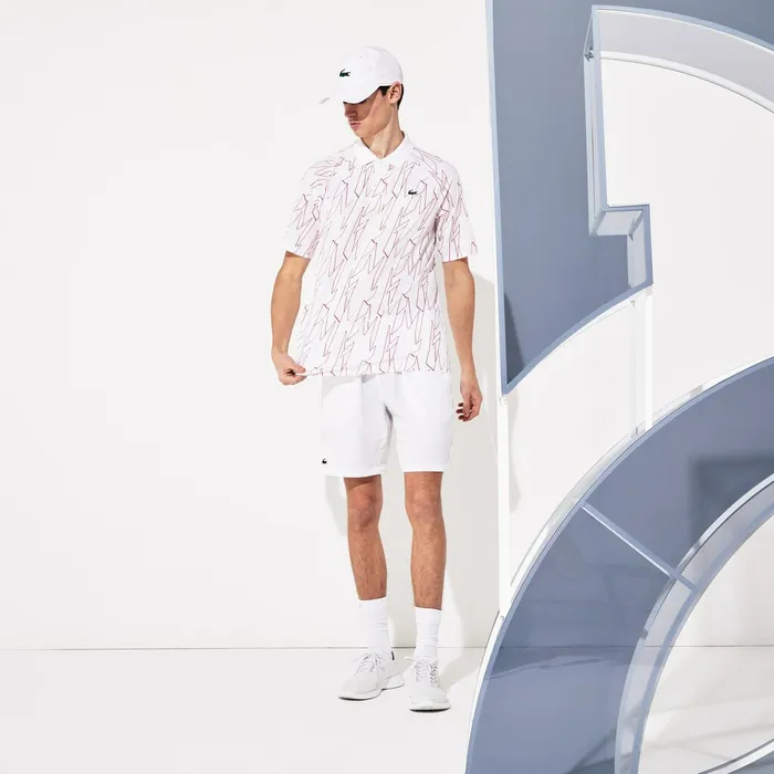 SPORT French Open Ultra Lightweight Stretch Polo Shirt WhiteRed Mens Lacoste Polos Gift for Friend
