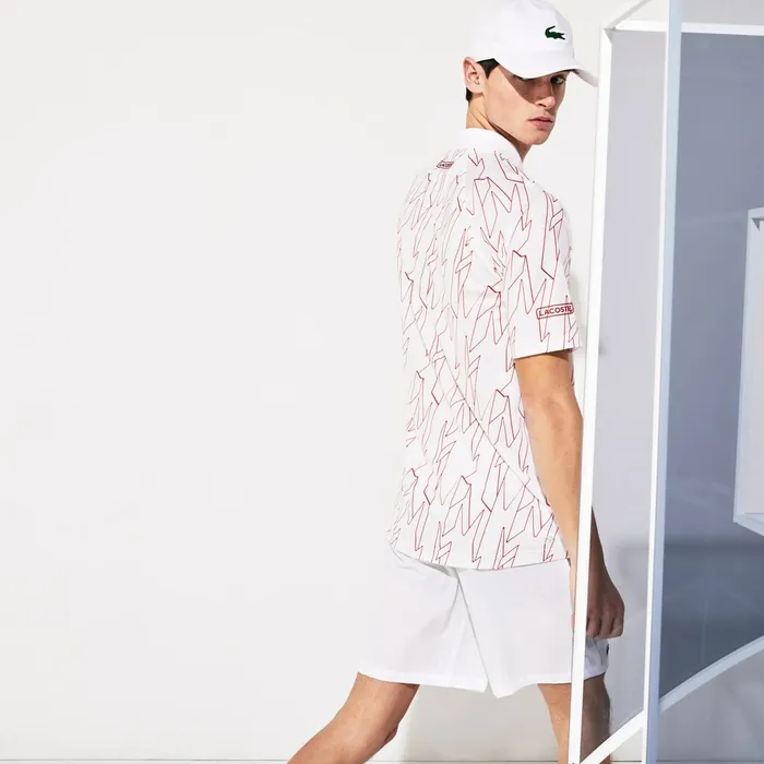 SPORT French Open Ultra Lightweight Stretch Polo Shirt WhiteRed Mens Lacoste Polos Gift for Friend