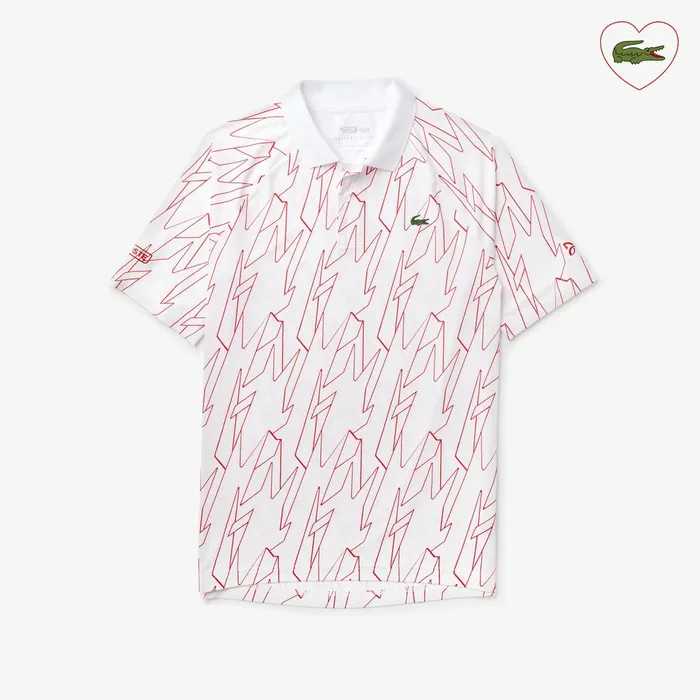 SPORT French Open Ultra Lightweight Stretch Polo Shirt WhiteRed Mens Lacoste Polos Gift for Friend