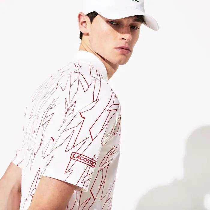 SPORT French Open Ultra Lightweight Stretch Polo Shirt WhiteRed Mens Lacoste Polos Gift for Friend