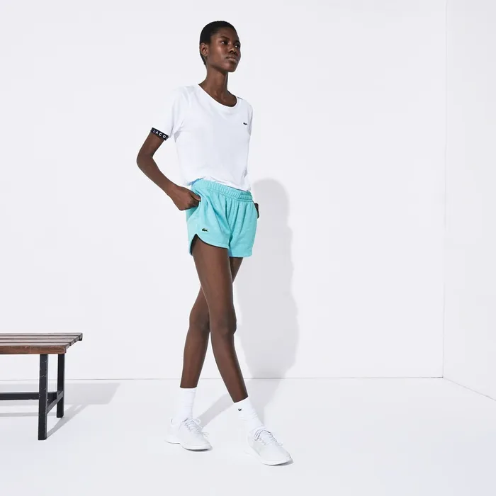 SPORT French Terry Shorts Blue Chine Womens Lacoste Pants and Shorts Near Me