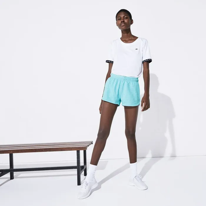 SPORT French Terry Shorts Blue Chine Womens Lacoste Pants and Shorts Near Me
