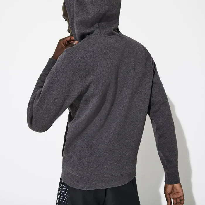 SPORT FullZip Fleece Hoodie Grey ChineNavy Blue Mens Lacoste Sweatshirts Cheap On Sale