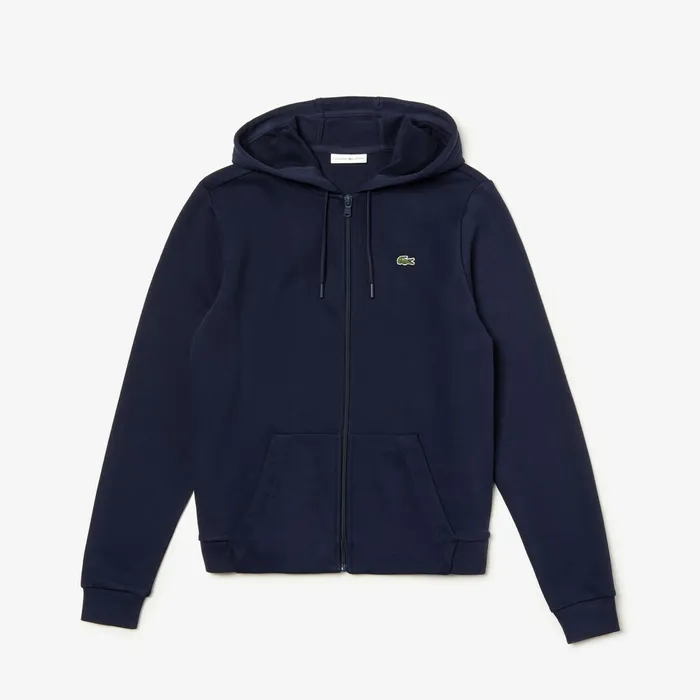 SPORT FullZip Fleece Hoodie Navy Blue Womens Lacoste Sweaters and Sweatshirts Casaul