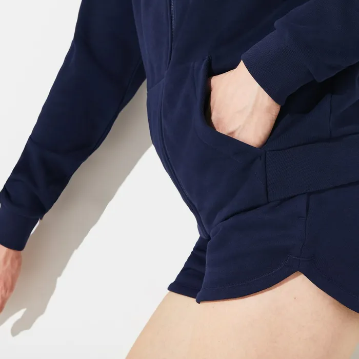 SPORT FullZip Fleece Hoodie Navy Blue Womens Lacoste Sweaters and Sweatshirts Casaul