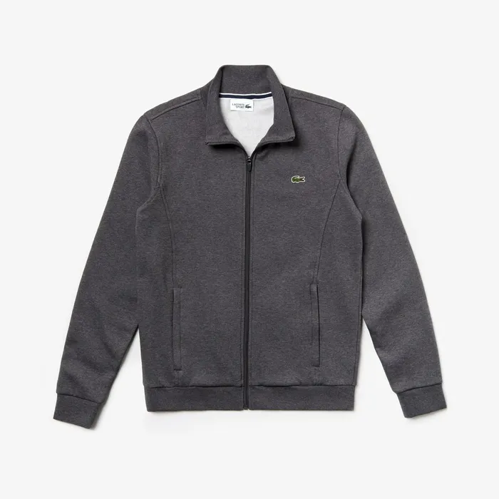 SPORT FullZip Fleece Sweatshirt Grey Chine Mens Lacoste Sweatshirts Outlet