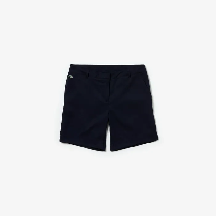 SPORT Gabardine Bermuda Shorts Navy Blue Womens Lacoste Pants and Shorts Shop Online