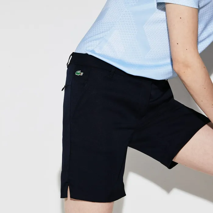 SPORT Gabardine Bermuda Shorts Navy Blue Womens Lacoste Pants and Shorts Shop Online