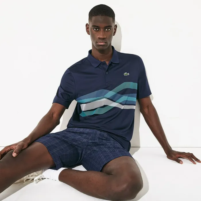 SPORT Graphic Breathable Golf Polo Shirt Navy BlueTurquoiseBlueWhite Mens Lacoste Polos Online Store SPORT Graphic Breathable Golf Polo Shirt Navy BlueTurquoiseBlueWhite Mens Lacoste Polos Online Store