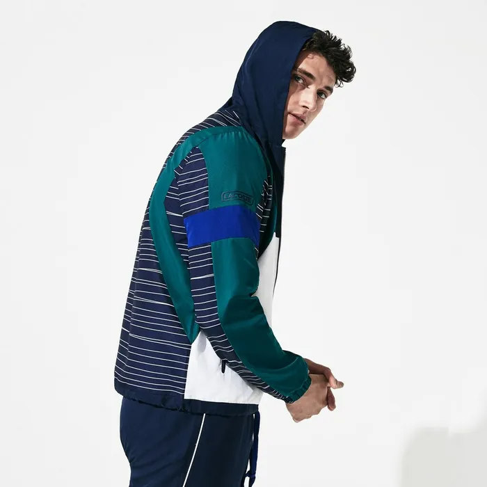 SPORT Hooded ColorBlock Tennis Track Suit Navy BlueWhiteGreenNavy Blue Mens Lacoste Pants and Shorts Outlet Factory SPORT Hooded ColorBlock Tennis Track Suit Navy BlueWhiteGreenNavy Blue Mens Lacoste Pants and Shorts Outlet Factory