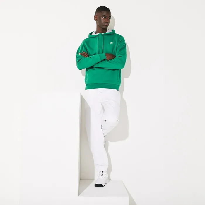 SPORT Hooded Fleece Tennis Sweatshirt GreenGrey Chine Mens Lacoste Sweatshirts Gift 4 You
