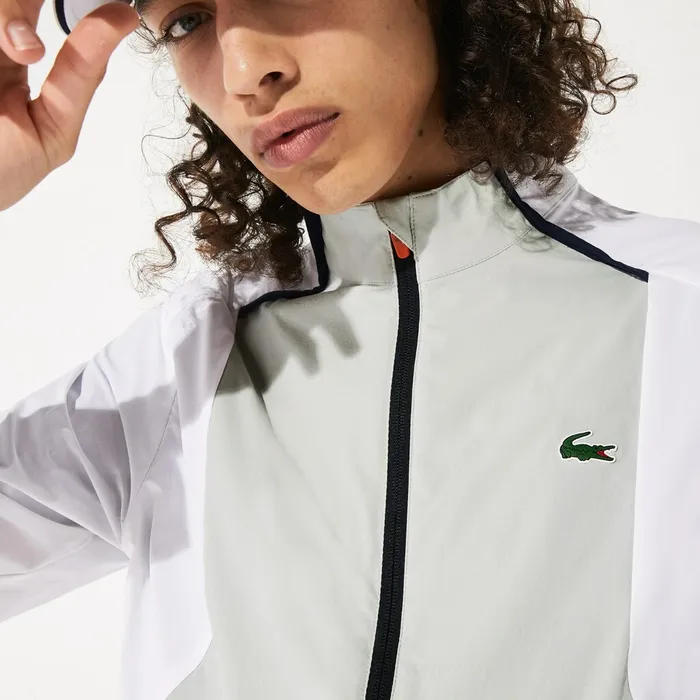 SPORT Light WaterResistant Zip Golf Jacket WhiteLight GreyNavy BlueRed Mens Lacoste Jackets and Coats Outlet Factory