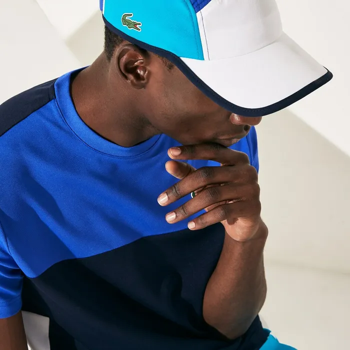 SPORT Lightweight ColorBlock Tennis Cap BlueWhiteTurquoiseNavy Blue Mens Lacoste Caps and Hats For Sale Online SPORT Lightweight ColorBlock Tennis Cap BlueWhiteTurquoiseNavy Blue Mens Lacoste Caps and Hats For Sale Online