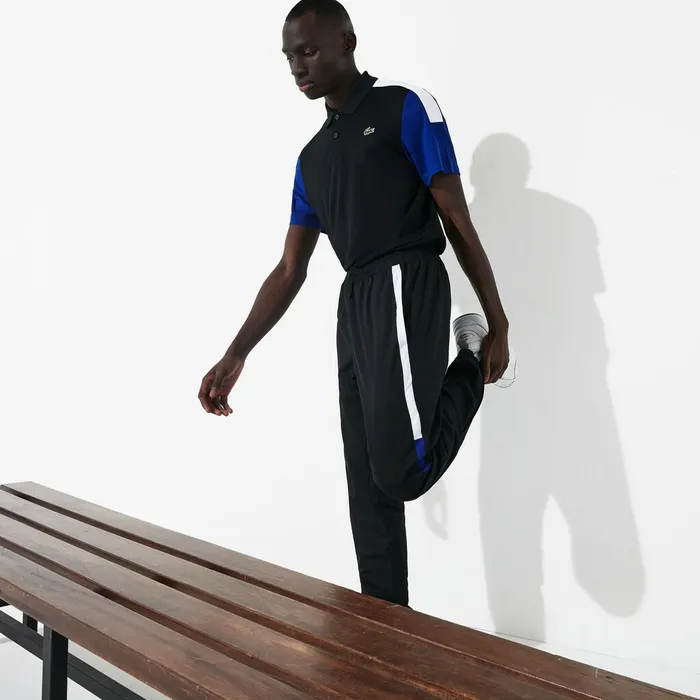 SPORT Lightweight ColorBlock Track Pants BlackWhiteBlueBlack Mens Lacoste Pants and Shorts For Sale SPORT Lightweight ColorBlock Track Pants BlackWhiteBlueBlack Mens Lacoste Pants and Shorts For Sale