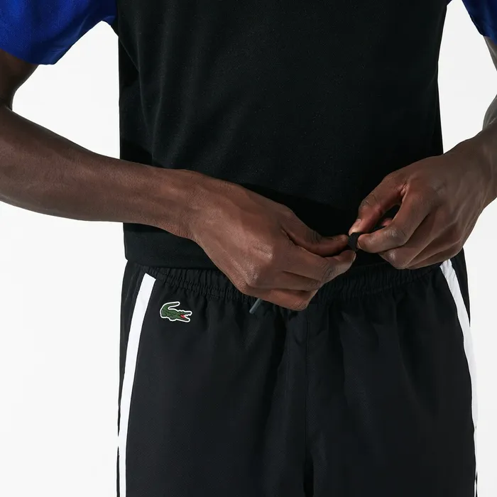 SPORT Lightweight ColorBlock Track Pants BlackWhiteBlueBlack Mens Lacoste Pants and Shorts For Sale