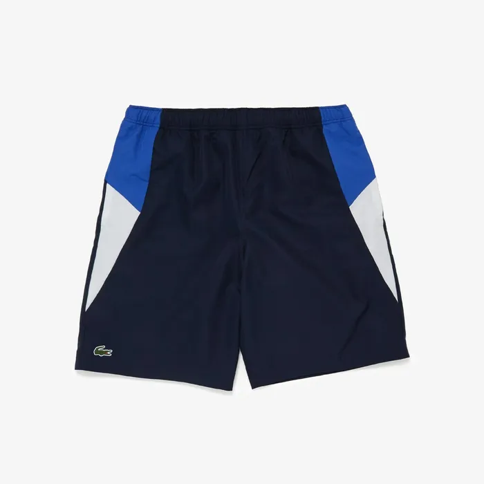 SPORT Lightweight Colorblock Tennis Shorts Navy BlueBlueWhite Mens Lacoste Pants and Shorts Gift Ideas