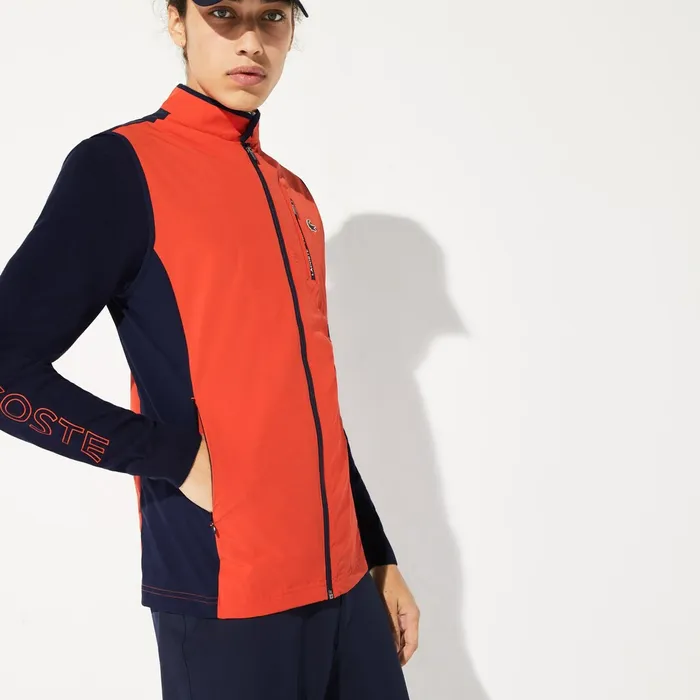 SPORT Lightweight WaterResistant Golf Vest RedNavy Blue Mens Lacoste Jackets and Coats Online Store