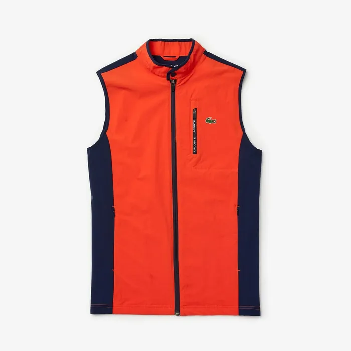 SPORT Lightweight WaterResistant Golf Vest RedNavy Blue Mens Lacoste Jackets and Coats Online Store