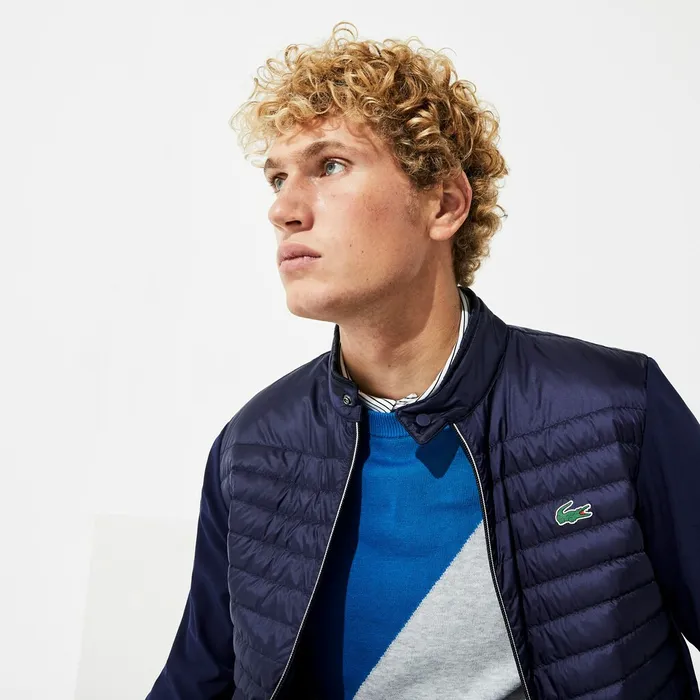 SPORT Lightweight WaterResistant Quilted Jacket Navy Blue Mens Lacoste Jackets and Coats Online Outlet Store