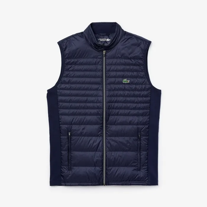 SPORT Lightweight WaterResistant Quilted Vest Navy Blue Mens Lacoste Jackets and Coats Online Outlet Store