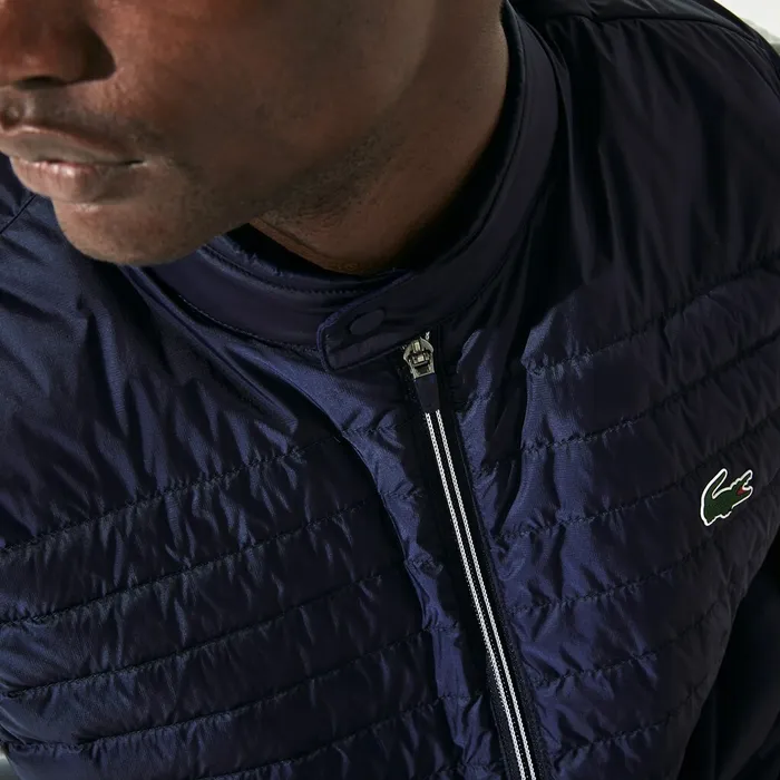 SPORT Lightweight WaterResistant Quilted Vest Navy Blue Mens Lacoste Jackets and Coats Online Outlet Store
