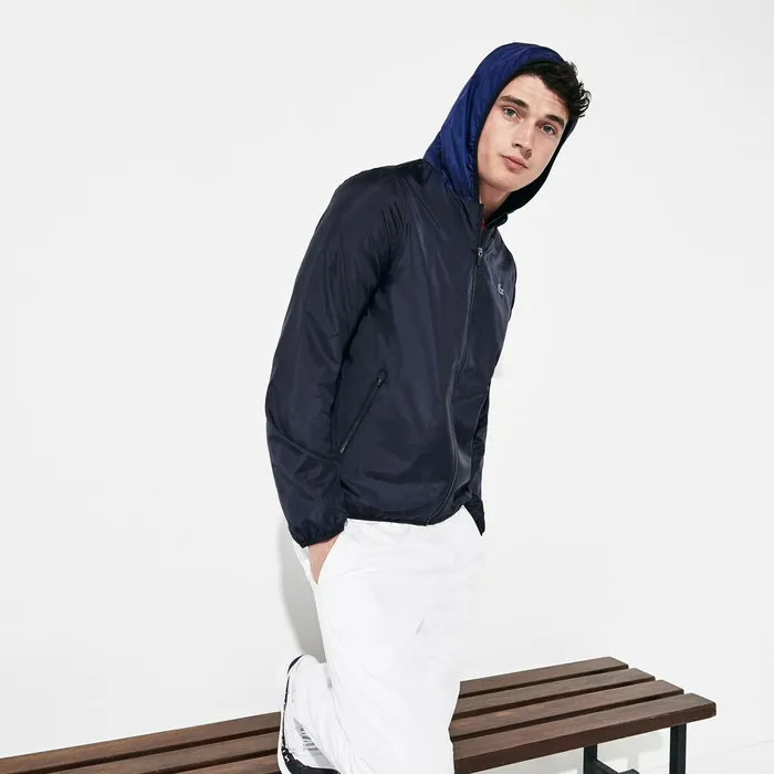 SPORT Lightweight WaterResistant Windbreaker Navy Blue Mens Lacoste Jackets and Coats On Sale SPORT Lightweight WaterResistant Windbreaker Navy Blue Mens Lacoste Jackets and Coats On Sale