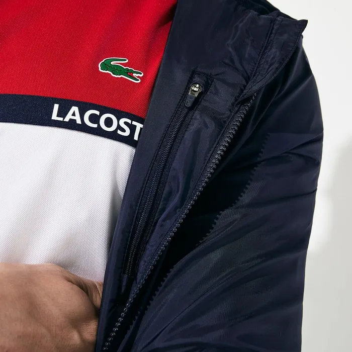 SPORT Lightweight WaterResistant Windbreaker Navy Blue Mens Lacoste Jackets and Coats On Sale