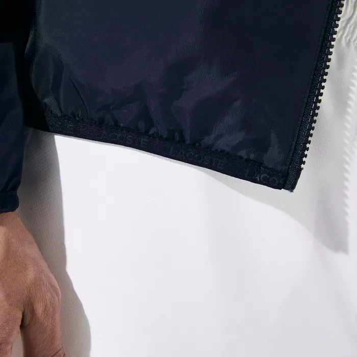 SPORT Lightweight WaterResistant Windbreaker Navy Blue Mens Lacoste Jackets and Coats On Sale