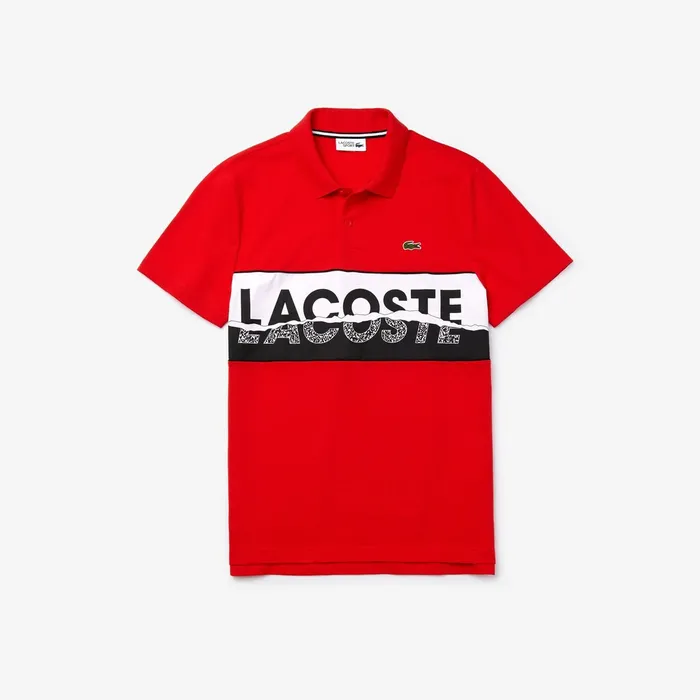 SPORT LogoGraphic Lightweight Polo RedBlackWhite Mens Lacoste Polos Near Me