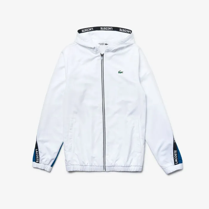 SPORT Logo TwoTone Jacket WhiteBlueBlackWhite Mens Lacoste Jackets and Coats Online Outlet Store