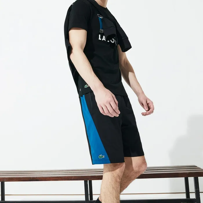 SPORT Logo TwoTone Shorts BlackBlueWhite Mens Lacoste Pants and Shorts Gift 4 You