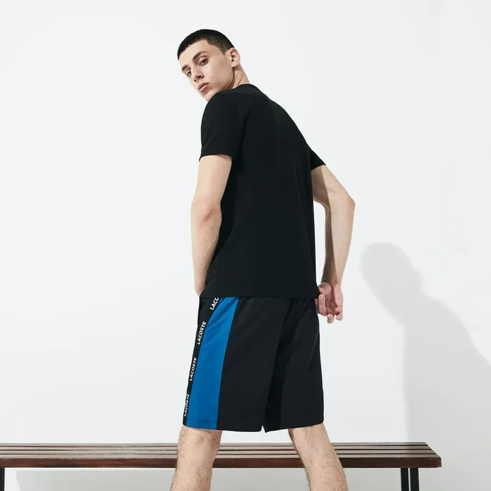 SPORT Logo TwoTone Shorts BlackBlueWhite Mens Lacoste Pants and Shorts Gift 4 You