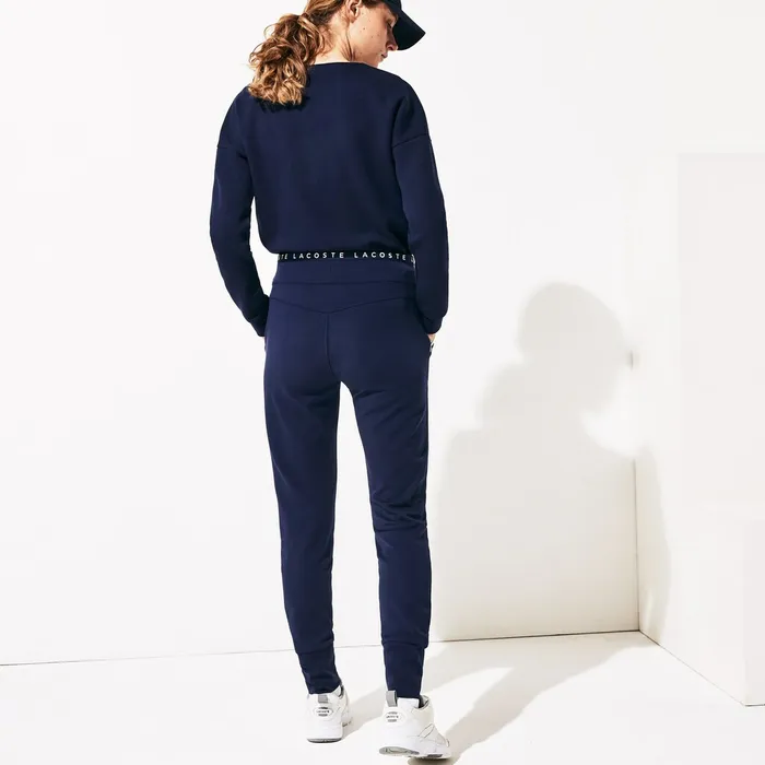 SPORT LogoWaist Tennis Track Pants Navy BlueWhiteNavy Blue Womens Lacoste Pants and Shorts Store