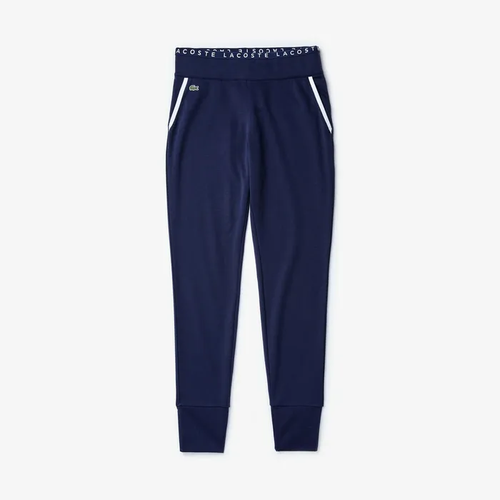 SPORT LogoWaist Tennis Track Pants Navy BlueWhiteNavy Blue Womens Lacoste Pants and Shorts Store
