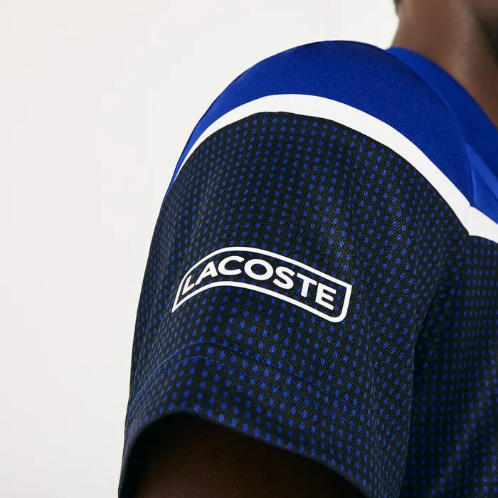 SPORT Mesh Panel Breathable Tennis Polo Shirt BlueBlackWhite Mens Lacoste Polos For Sale