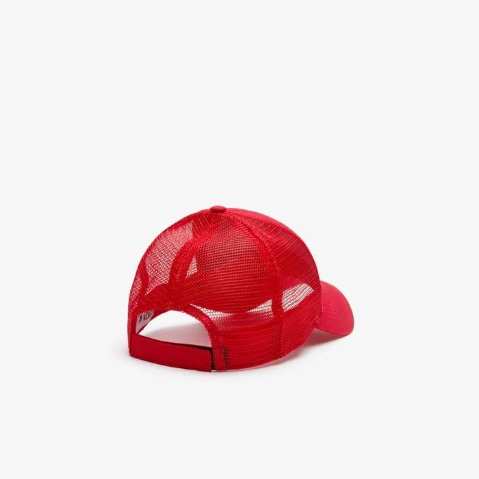 SPORT Mesh Panel Cotton Cap Red Mens Lacoste Caps and Hats On Sale