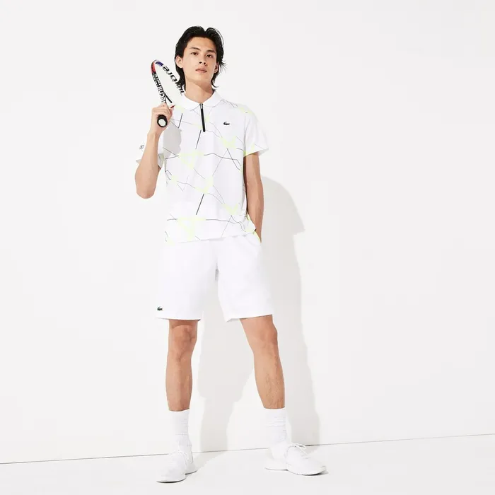 SPORT MeshPanel Tennis Shorts WhiteFlashy Yellow Mens Lacoste Pants and Shorts Store SPORT MeshPanel Tennis Shorts WhiteFlashy Yellow Mens Lacoste Pants and Shorts Store