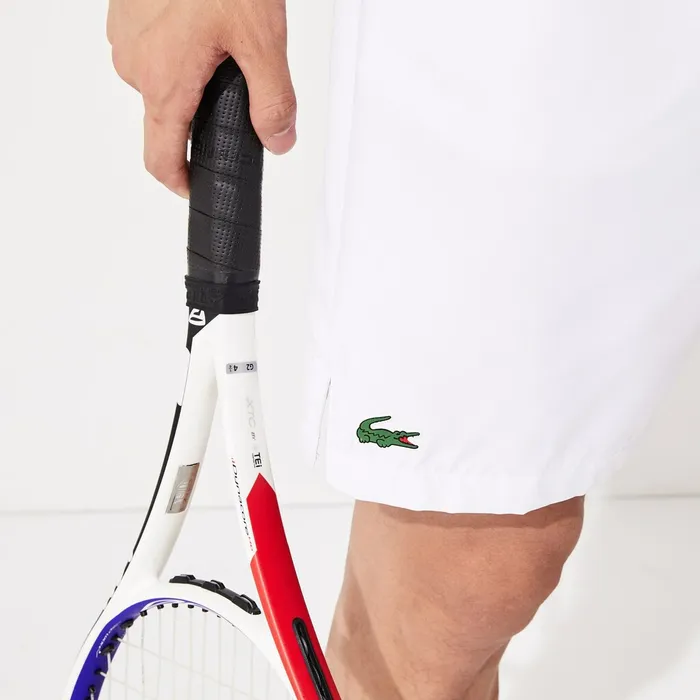 SPORT MeshPanel Tennis Shorts WhiteFlashy Yellow Mens Lacoste Pants and Shorts Store