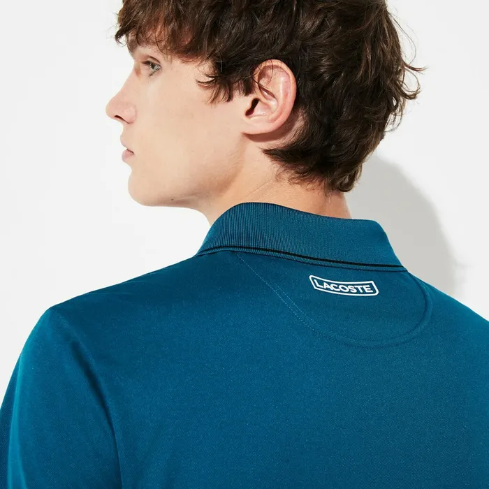 SPORT MeshPaneled Piqu Tennis Polo BlueWhiteBlack Mens Lacoste Polos Shop Online